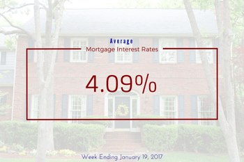 U.S. Mortgage Interest Rates at 4.09 Percent for week ending January 19, 2017