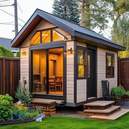 Please create what is referred to as a tiny house or an accessory dwelling unit in a backyard