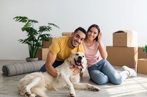 Massachusetts homebuyers with their dog