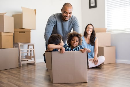 Family enjoying their new home