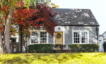 Grey-Wood-Shingle-House-Fall-Autumn