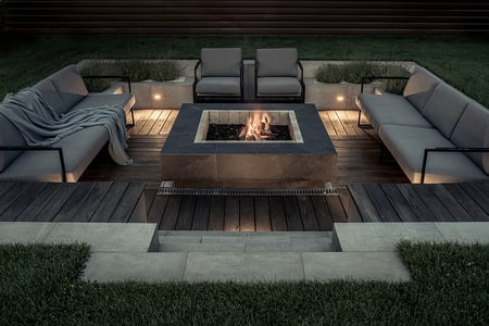 Beautiful Outdoor Fire Pit Fueled by Propane Gas