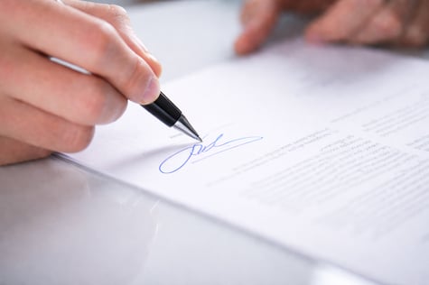 Prospective Home Buyer Signing a Buyer Agency Agreement [AI-generated Image]