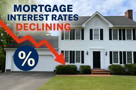 Image depicting declining mortgage interest rates