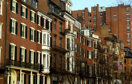 Beacon Street Brownstone Condominiums in the Winter