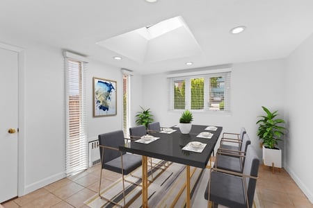 Kitchen in Roslindale, Massachusetts with skylight